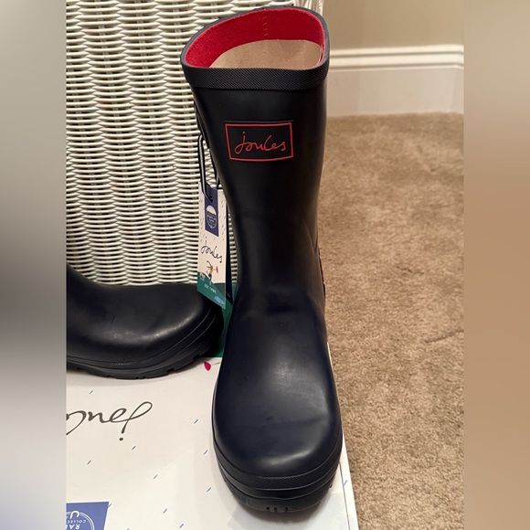 NWT & BOX Joules Molly Welly Unionjack Rain Boots. Navy blue. Women’s size 9 - Picture 2 of 7